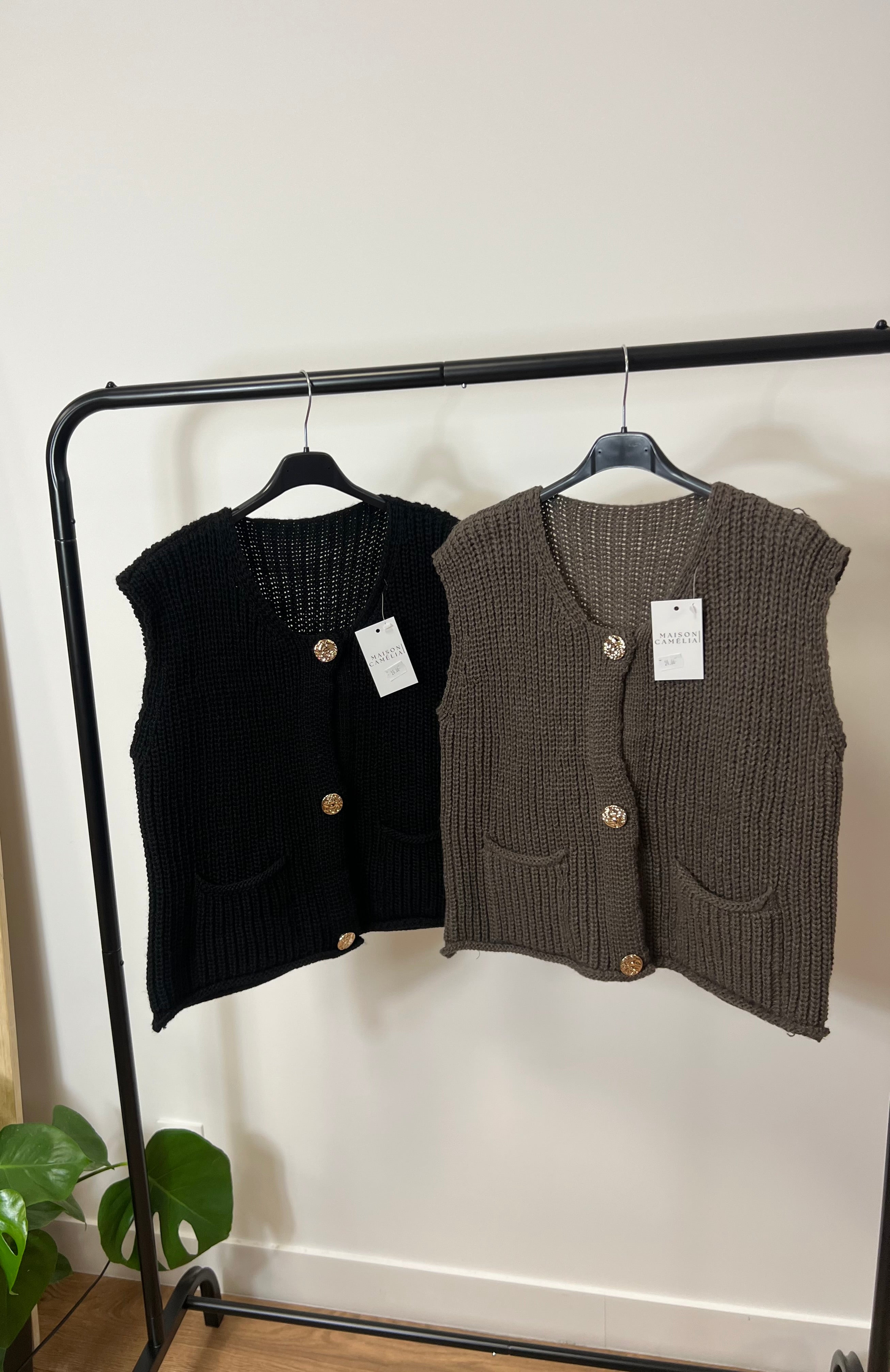 GILET MAILLE SANS MANCHES